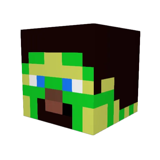 GoldMonster_ Minecraft avatar head, 3D render