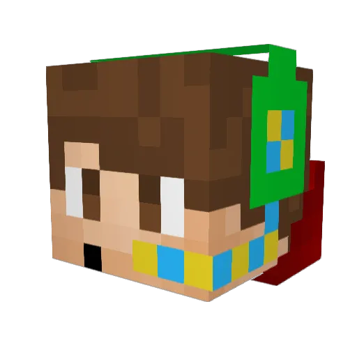 GoldMushGaMing Minecraft avatar head, 3D render