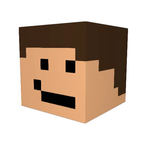 GoldZander Minecraft avatar head, 3D render