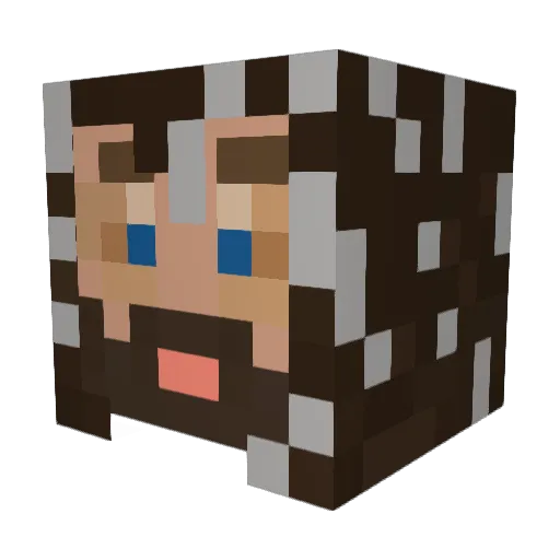 Gold_John Minecraft avatar head, 3D render