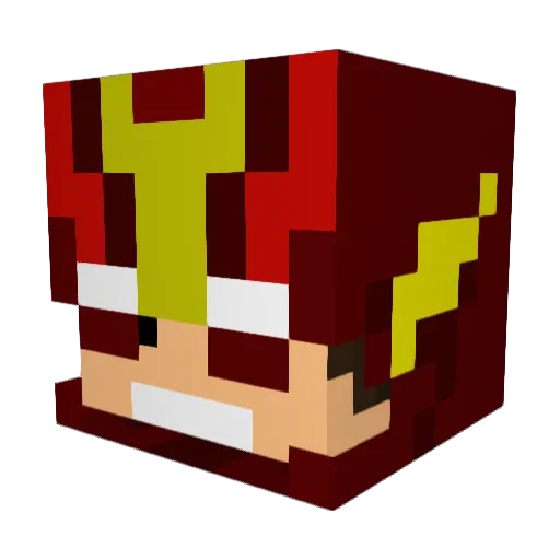 Gold_Kika Minecraft avatar head, 3D render