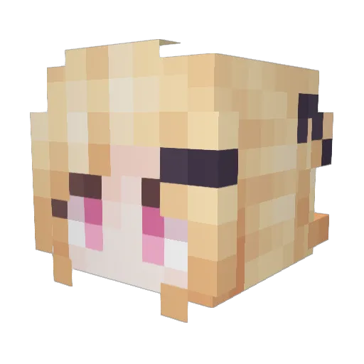 Gold_XX Minecraft avatar head, 3D render
