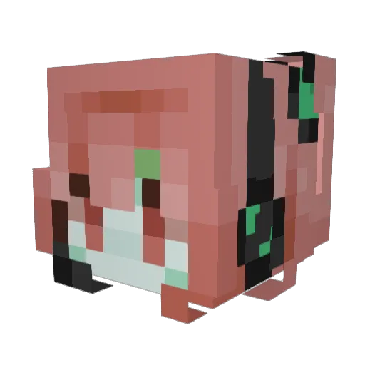 Gold_kagane Minecraft avatar head, 3D render