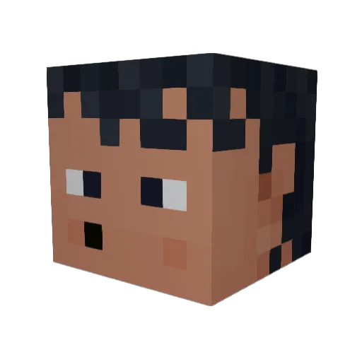 Goldapfel Minecraft avatar head, 3D render