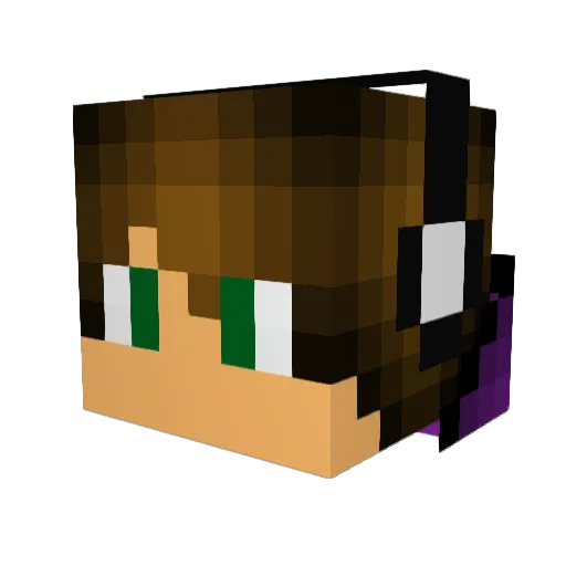 GoldenAbbs Minecraft avatar head, 3D render