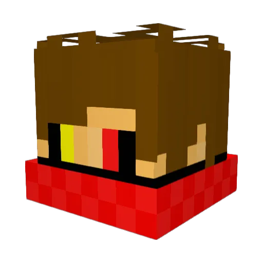 GoldenAplStudios Minecraft avatar head, 3D render