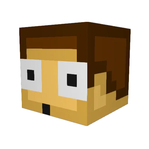 GoldenAppleMC Minecraft avatar head, 3D render