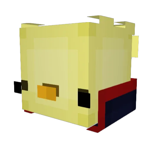 GoldenBeta Minecraft avatar head, 3D render