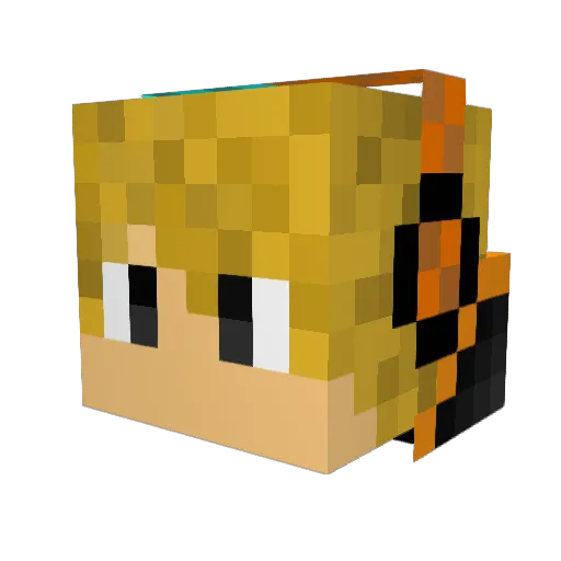 GoldenCoalOre Minecraft avatar head, 3D render