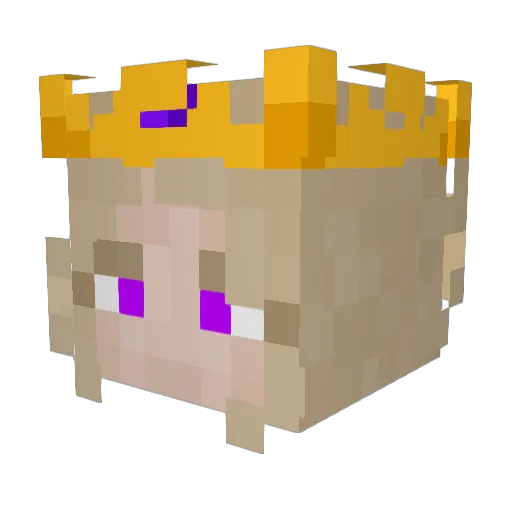 GoldenCryptic Minecraft avatar head, 3D render
