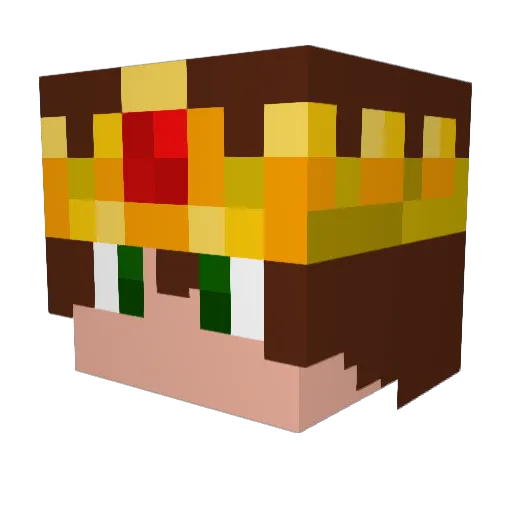 GoldenDX Minecraft avatar head, 3D render