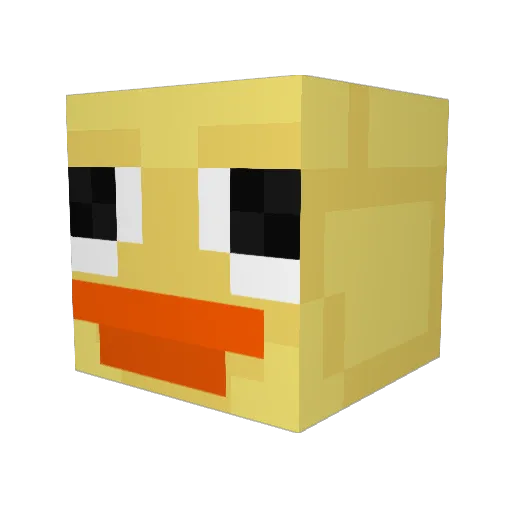 GoldenDucc Minecraft avatar head, 3D render