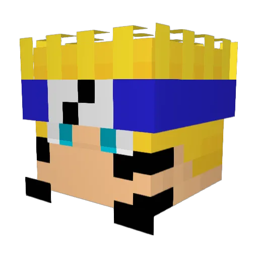 GoldenExhaust Minecraft avatar head, 3D render