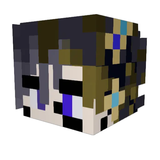 GoldenExperience Minecraft avatar head, 3D render