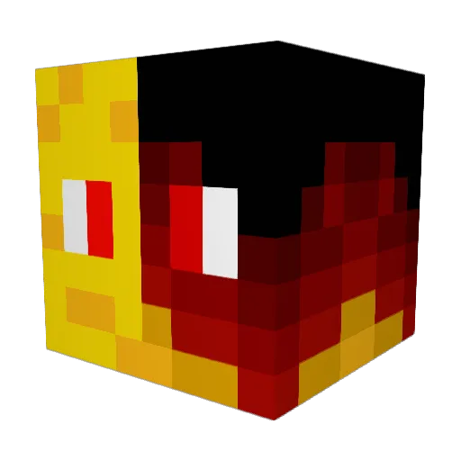 GoldenFire78 Minecraft avatar head, 3D render
