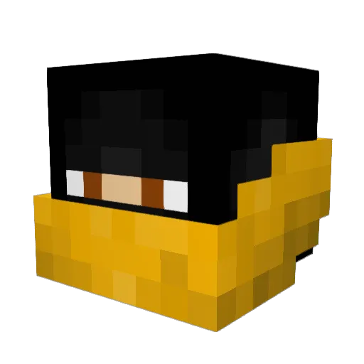 GoldenFlame_ Minecraft avatar head, 3D render