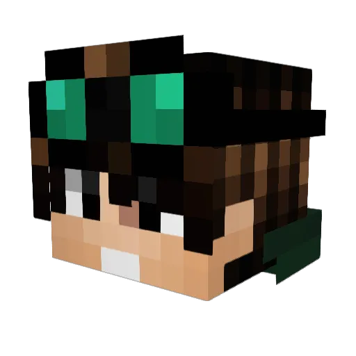 GoldenFlare09 Minecraft avatar head, 3D render