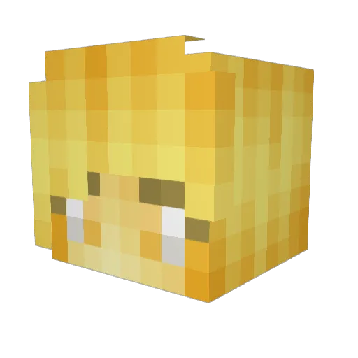 GoldenGalHD Minecraft avatar head, 3D render