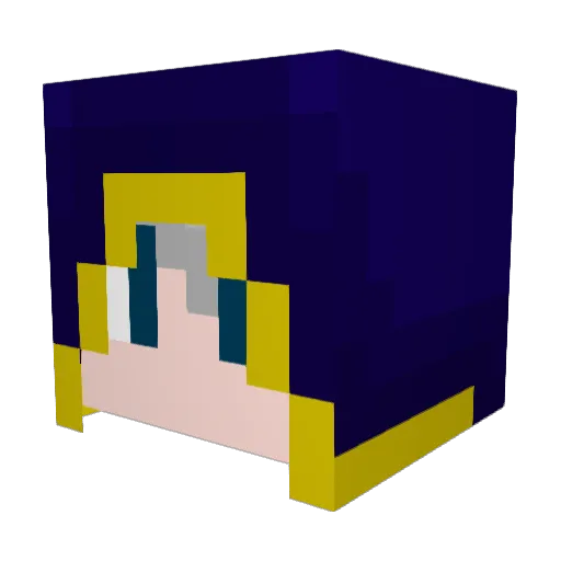 GoldenGear_ Minecraft avatar head, 3D render
