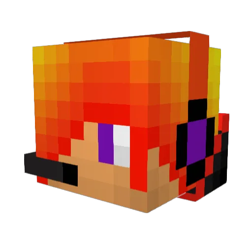 GoldenGlaucus Minecraft avatar head, 3D render