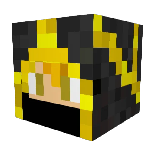 GoldenGuardian Minecraft avatar head, 3D render
