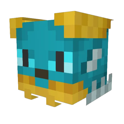GoldenGun Minecraft avatar head, 3D render