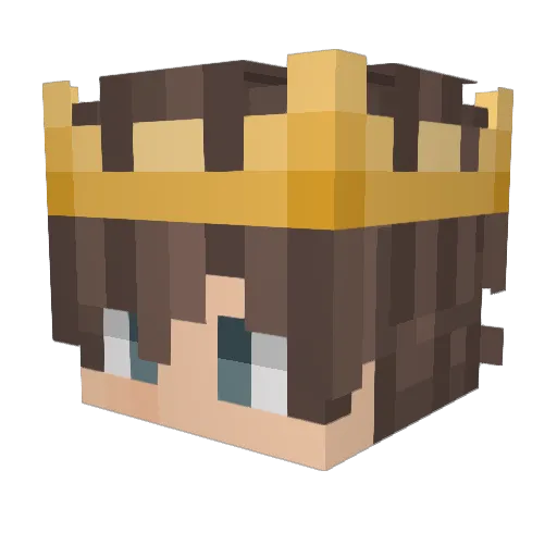 GoldenHo3 Minecraft avatar head, 3D render
