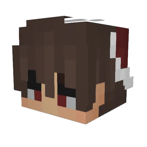 GoldenHustling Minecraft avatar head, 3D render