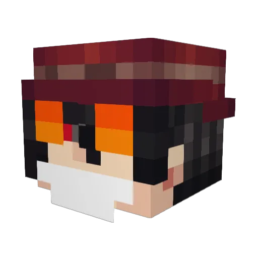 GoldenITA Minecraft avatar head, 3D render