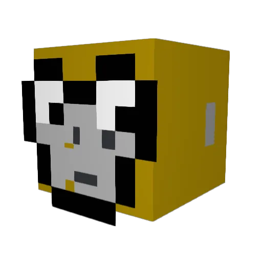 GoldenKish Minecraft avatar head, 3D render