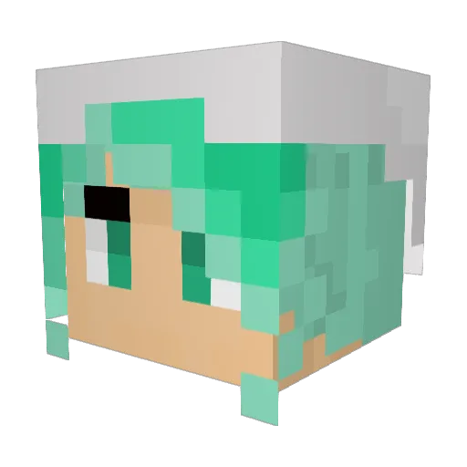 GoldenLUV Minecraft avatar head, 3D render