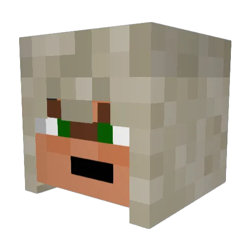 GoldenLustre Minecraft avatar head, 3D render