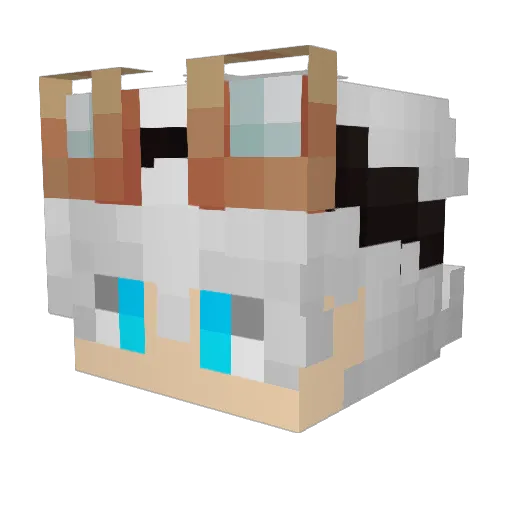 GoldenMancy Minecraft avatar head, 3D render