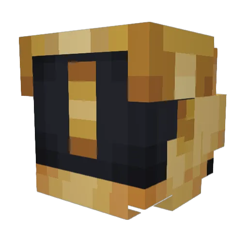 GoldenMen45 Minecraft avatar head, 3D render