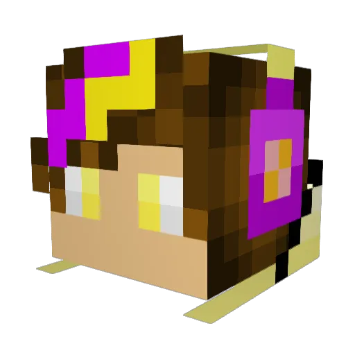 GoldenNightmare2 Minecraft avatar head, 3D render