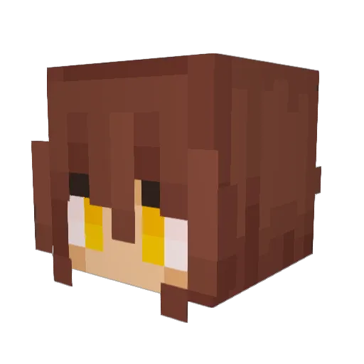 GoldenNobody Minecraft avatar head, 3D render