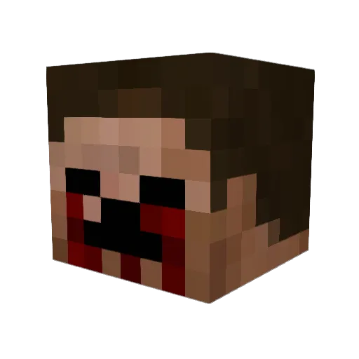 GoldenPREP Minecraft avatar head, 3D render