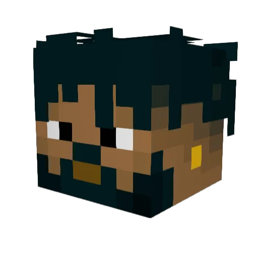 GoldenPlayer13 Minecraft avatar head, 3D render