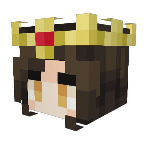 GoldenPopcorn_AA Minecraft avatar head, 3D render