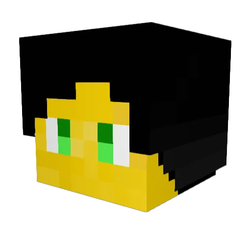 GoldenReinka Minecraft avatar head, 3D render