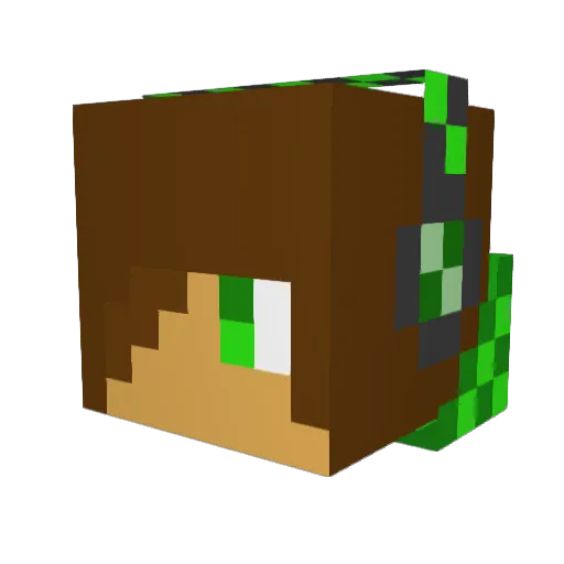 GoldenSaw Minecraft avatar head, 3D render