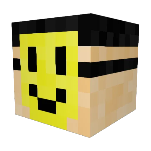 GoldenSmile Minecraft avatar head, 3D render