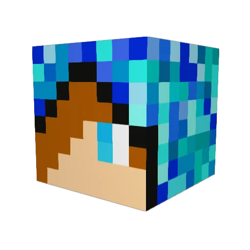 GoldenSunrise01 Minecraft avatar head, 3D render