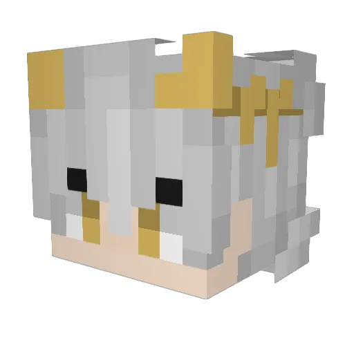 GoldenTV Minecraft avatar head, 3D render