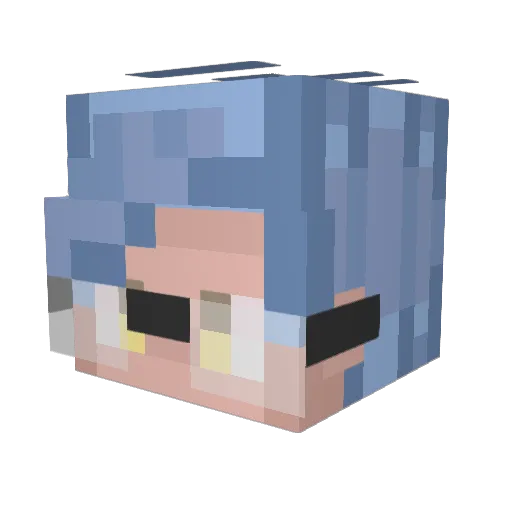 GoldenTheBox Minecraft avatar head, 3D render
