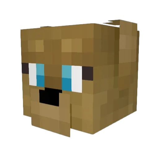 GoldenThumbs Minecraft avatar head, 3D render