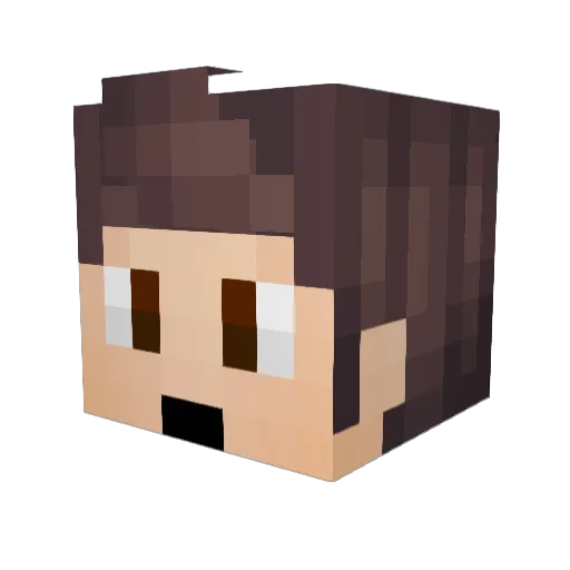 GoldenTraps Minecraft avatar head, 3D render