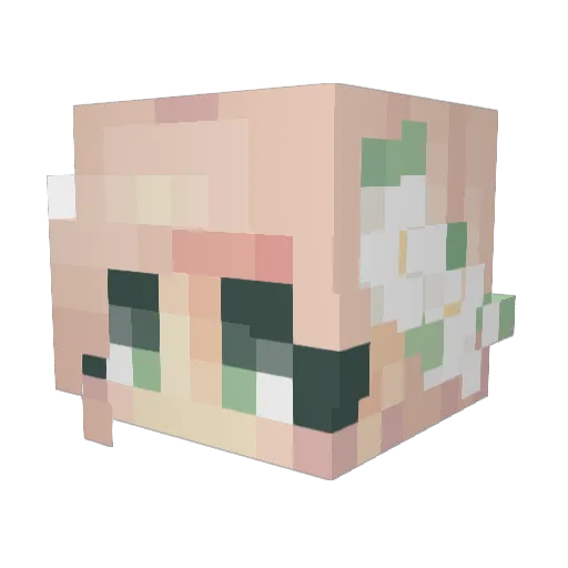 GoldenValdis Minecraft avatar head, 3D render