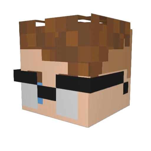 GoldenW0LF3 Minecraft avatar head, 3D render