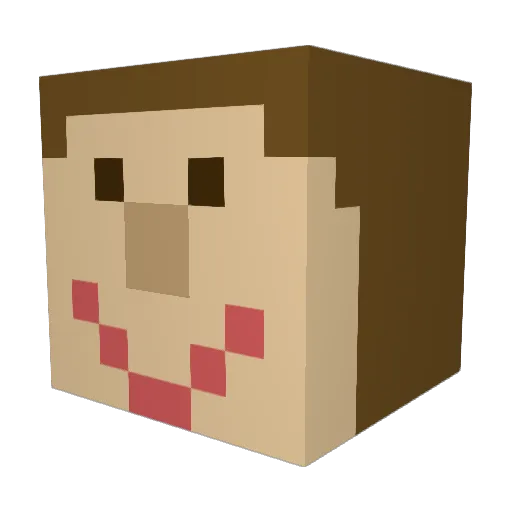 GoldenWizzard Minecraft avatar head, 3D render